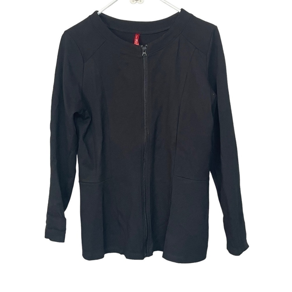 Ruby Ribbon Black Zip Front Ponte Jacket Blazer S… - image 6